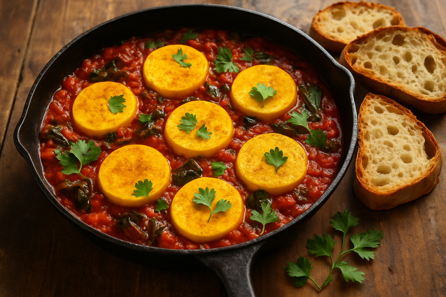 Garden Shakshuka with Swiss Chard, Sweet Peppers & Fresh Herbs